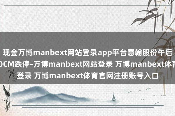 现金万博manbext网站登录app平台慧翰股份午后“闪崩”一度波及20CM跌停-万博manbext网站登录 万博manbext体育官网注册账号入口