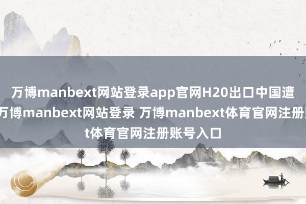 万博manbext网站登录app官网H20出口中国遭到畛域-万博manbext网站登录 万博manbext体育官网注册账号入口